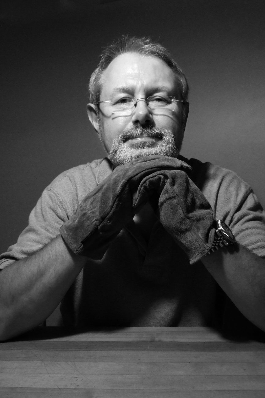 Black and white photograph of Gary Allman taken on May 31, 2011.